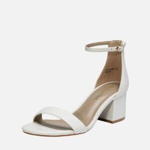 Dream Pairs - Womens 3" Chunky Heel Pump Sandals, size 7 US womens, color white.